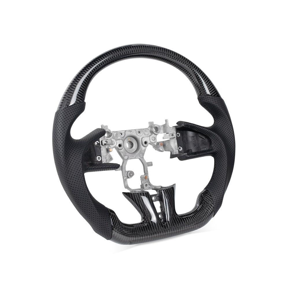 INFINITI Q50 GLOSSY CARBON FIBER BLACK NAPPA LEATHER STEERING WHEEL
