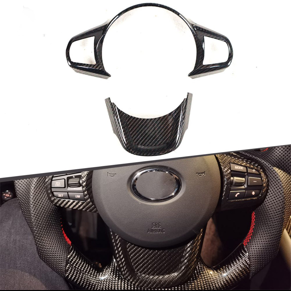 TOYOTA SUPRA MK5 CARBON FIBER STEERING WHEEL TRIM