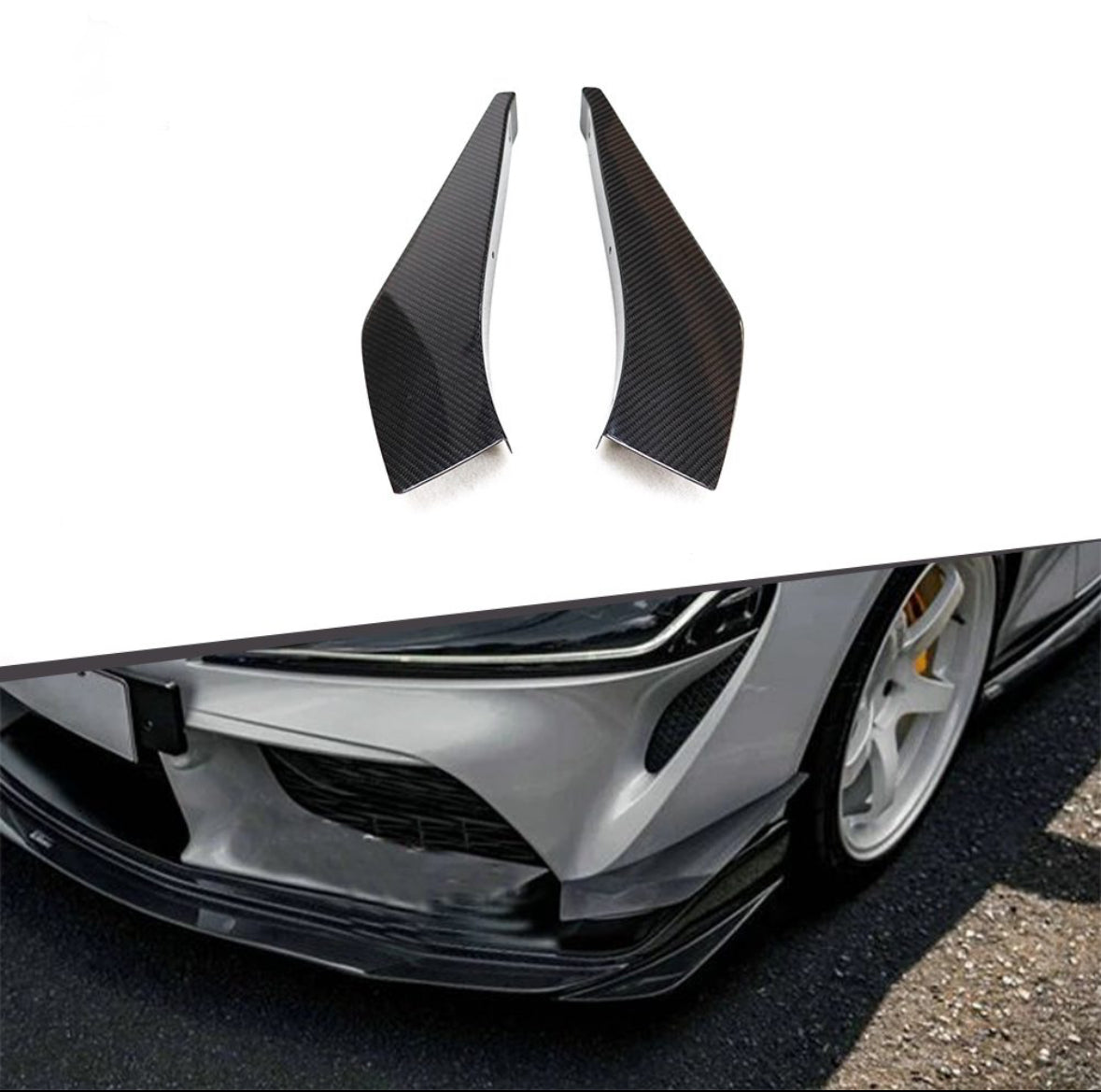 TOYOTA SUPRA MK5 CARBON FIBER FRONT BUMPER CANARDS