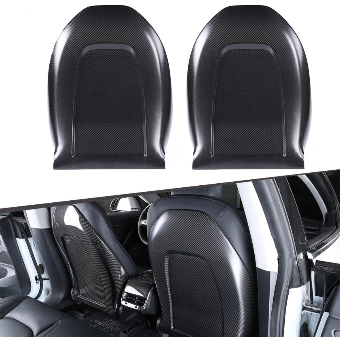TESLA MODEL 3 & Y CARBON SEAT BACK REPLACEMENT COVER