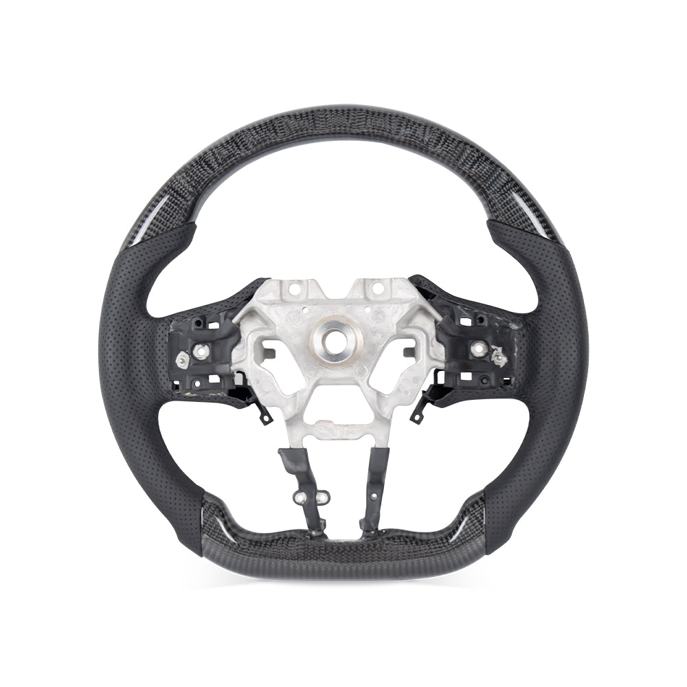 INFINITI Q60 GLOSSY CARBON FIBER BLACK NAPPA LEATHER STEERING WHEEL