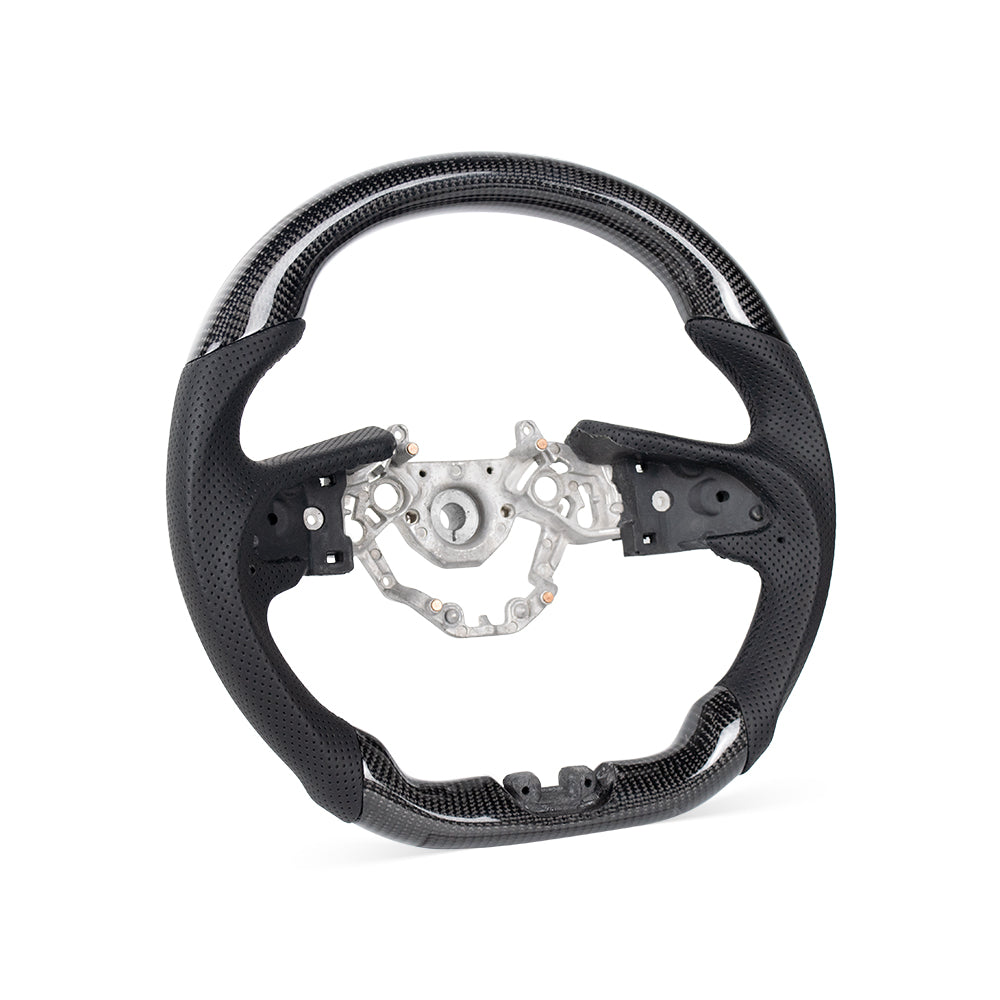 NISSAN GTR 2016-2024 GLOSSY CARBON FIBER BLACK NAPPA LEATHER STEERING WHEEL