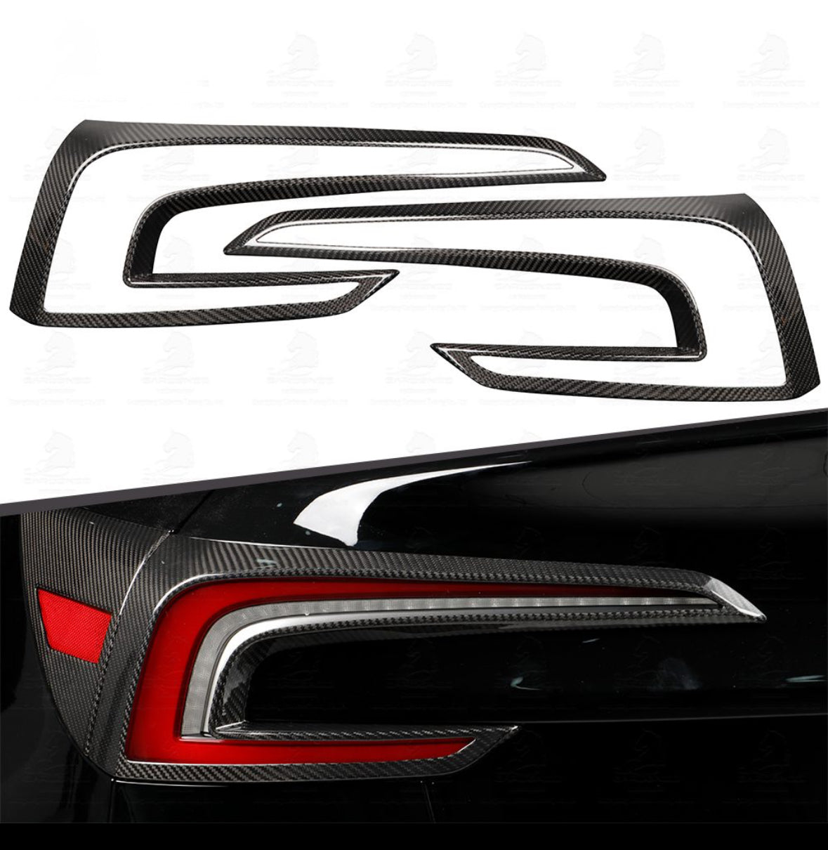 Tesla Model 3 Carbon Rear tail Light Covers