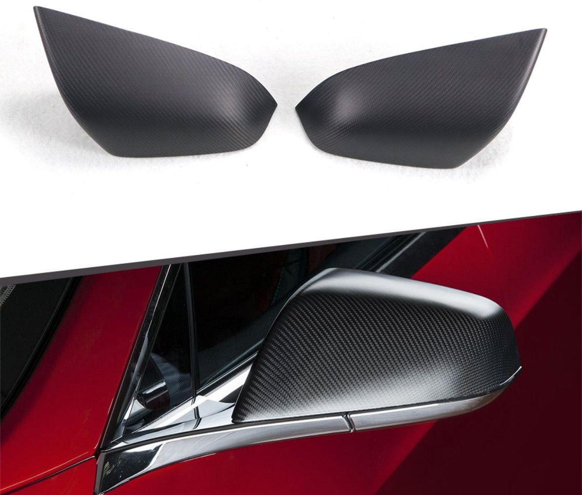 Tesla Carbon Mirror Caps