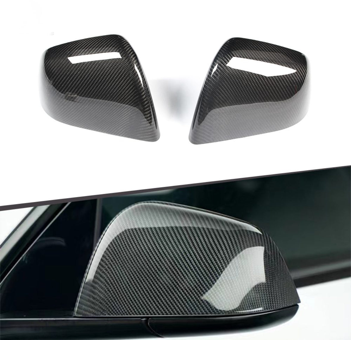 Tesla Carbon Mirror Caps