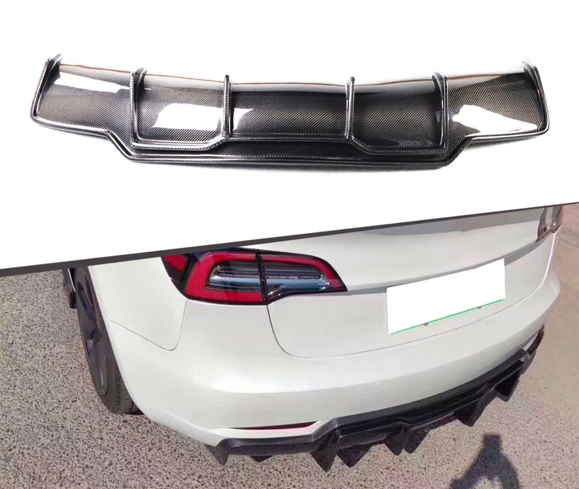 Tesla Model 3 V Type Carbon Rear Diffuser