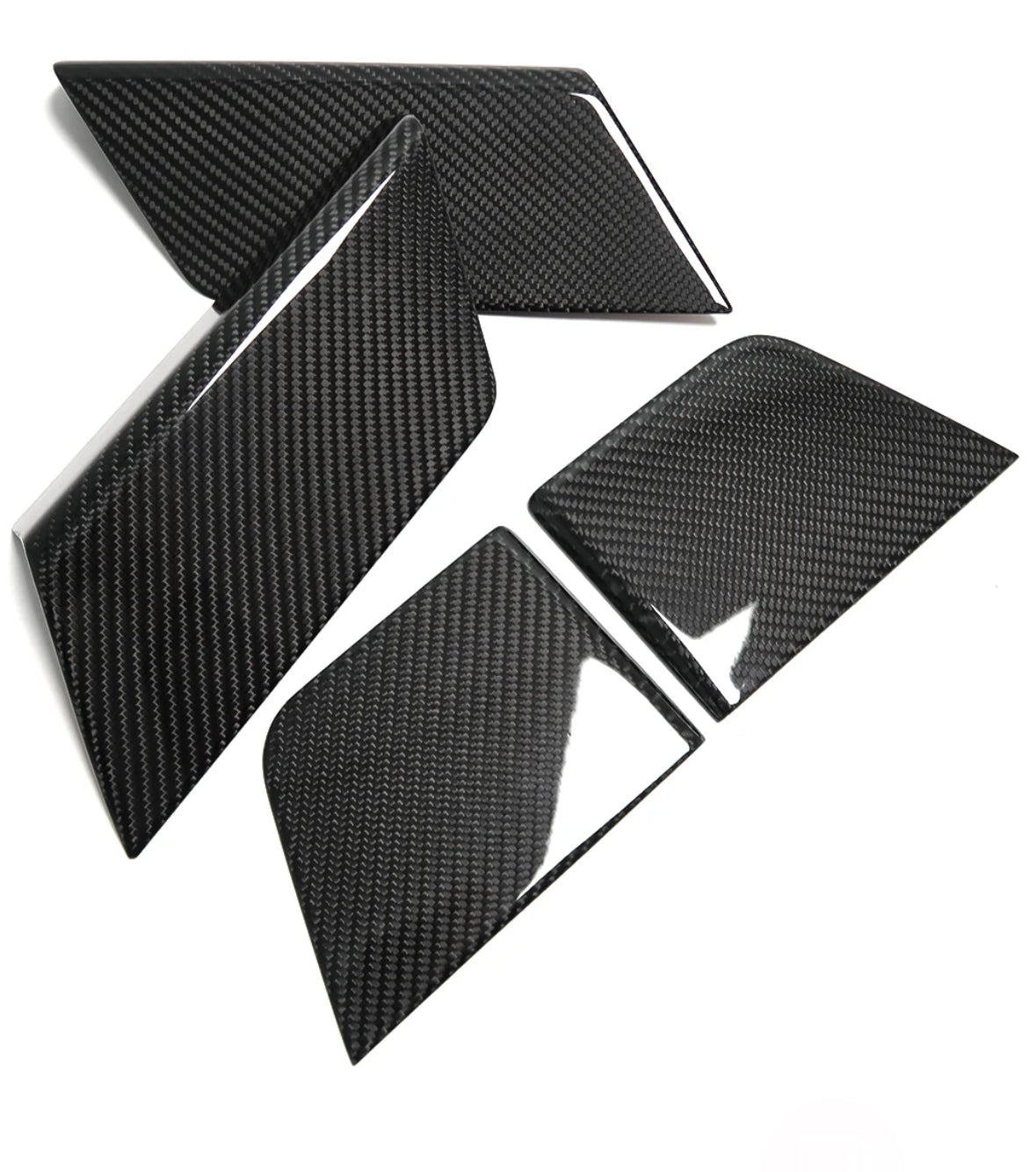 2021-2024 FORD F150 RAPTOR ADHESIVE GLOSSY CARBON FIBER INTERIOR DOOR TRIM PANELS 4-PIECE SET