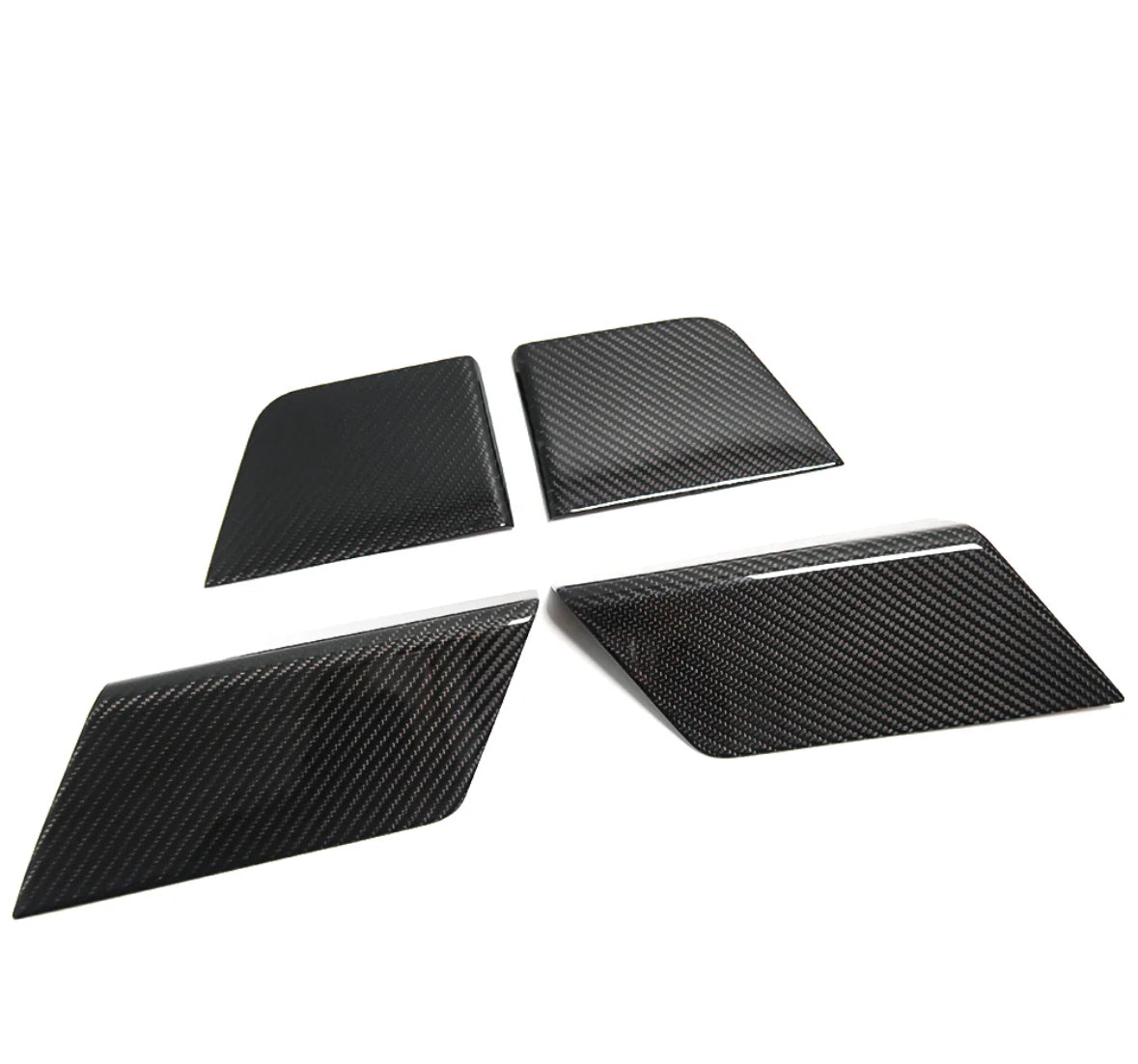 2021-2024 FORD F150 RAPTOR ADHESIVE GLOSSY CARBON FIBER INTERIOR DOOR TRIM PANELS 4-PIECE SET