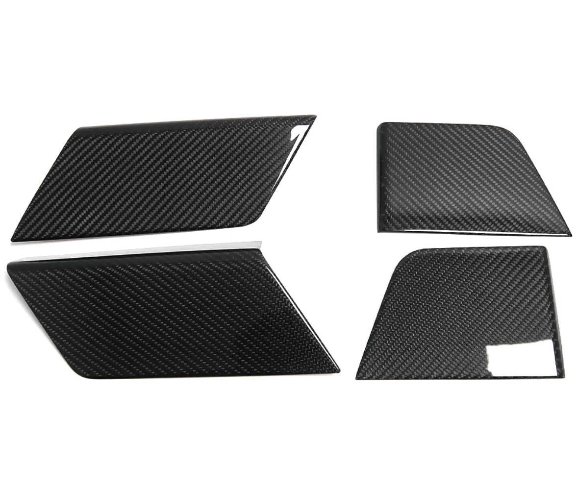 2021-2024 FORD F150 RAPTOR ADHESIVE GLOSSY CARBON FIBER INTERIOR DOOR TRIM PANELS 4-PIECE SET