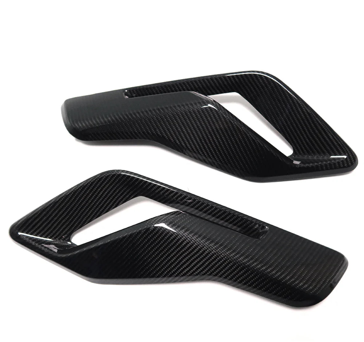 2021-2024 FORD F150 RAPTOR ADHESIVE GLOSSY CARBON FIBER AIR VENT LOUVER PANEL 2-PIECE SET