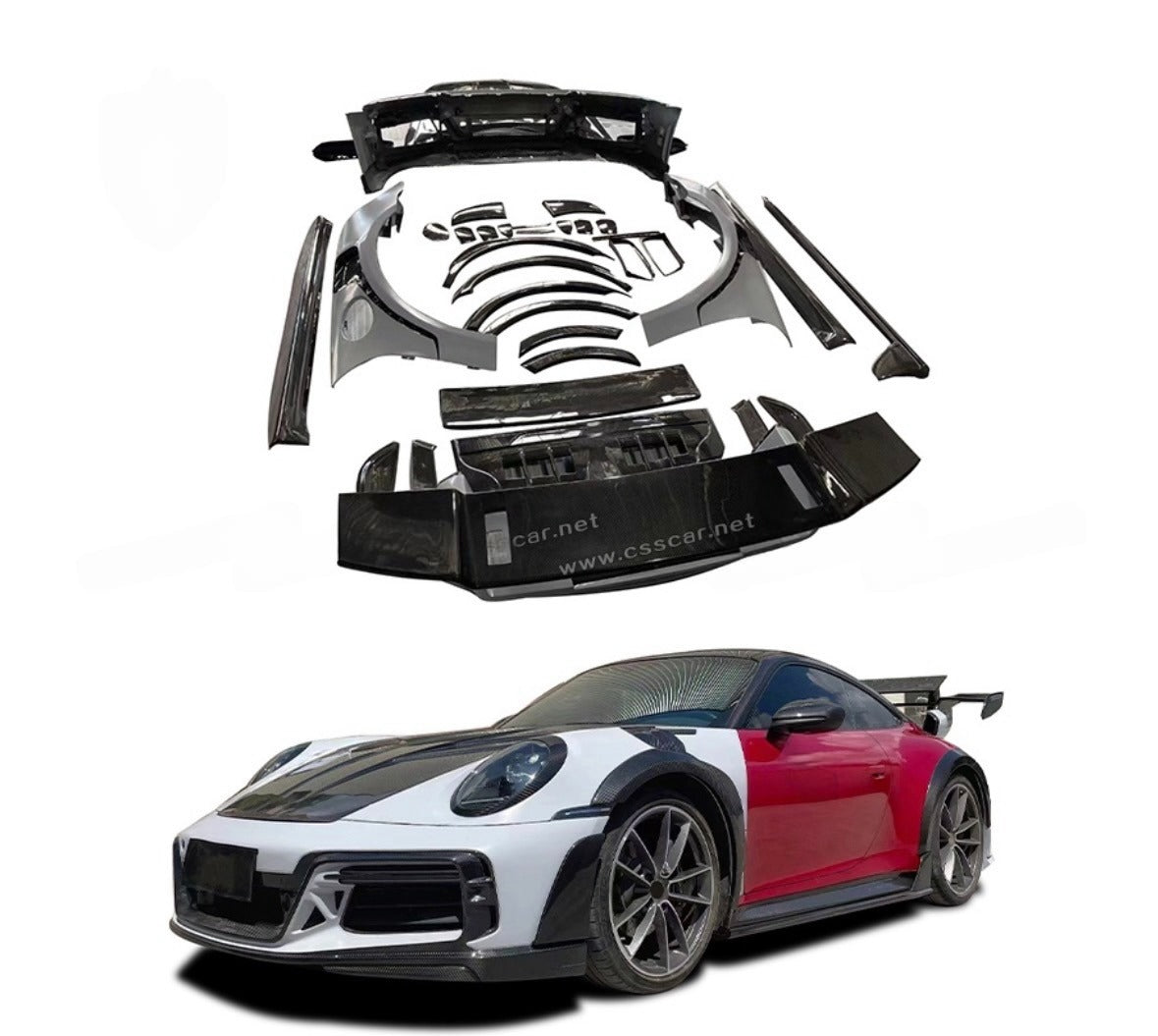 Porsche 911-992 modified techart GT dry carbon fiber body kit