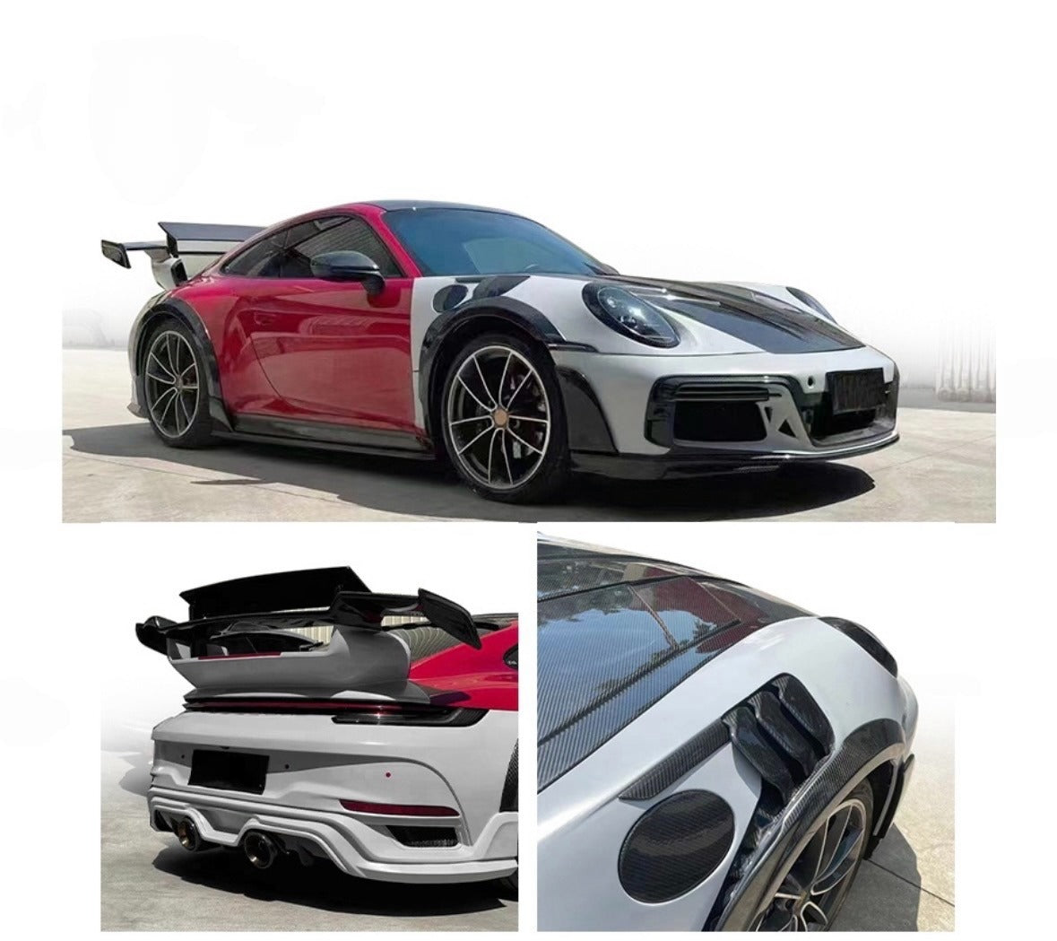 Porsche 911-992 modified techart GT dry carbon fiber body kit