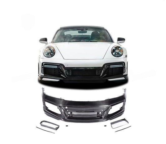 Porsche 992 Carrera modified techart dry carbon fiber front bumper