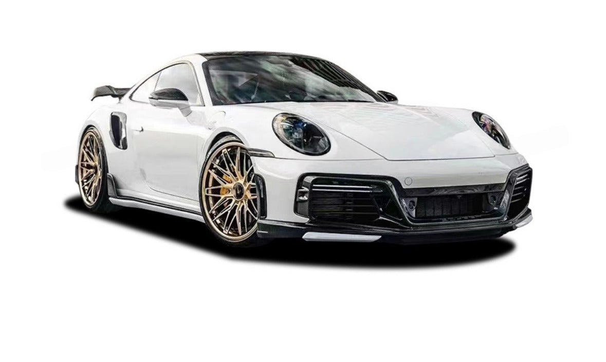 Porsche 992 Carrera modified techart dry carbon fiber front bumper
