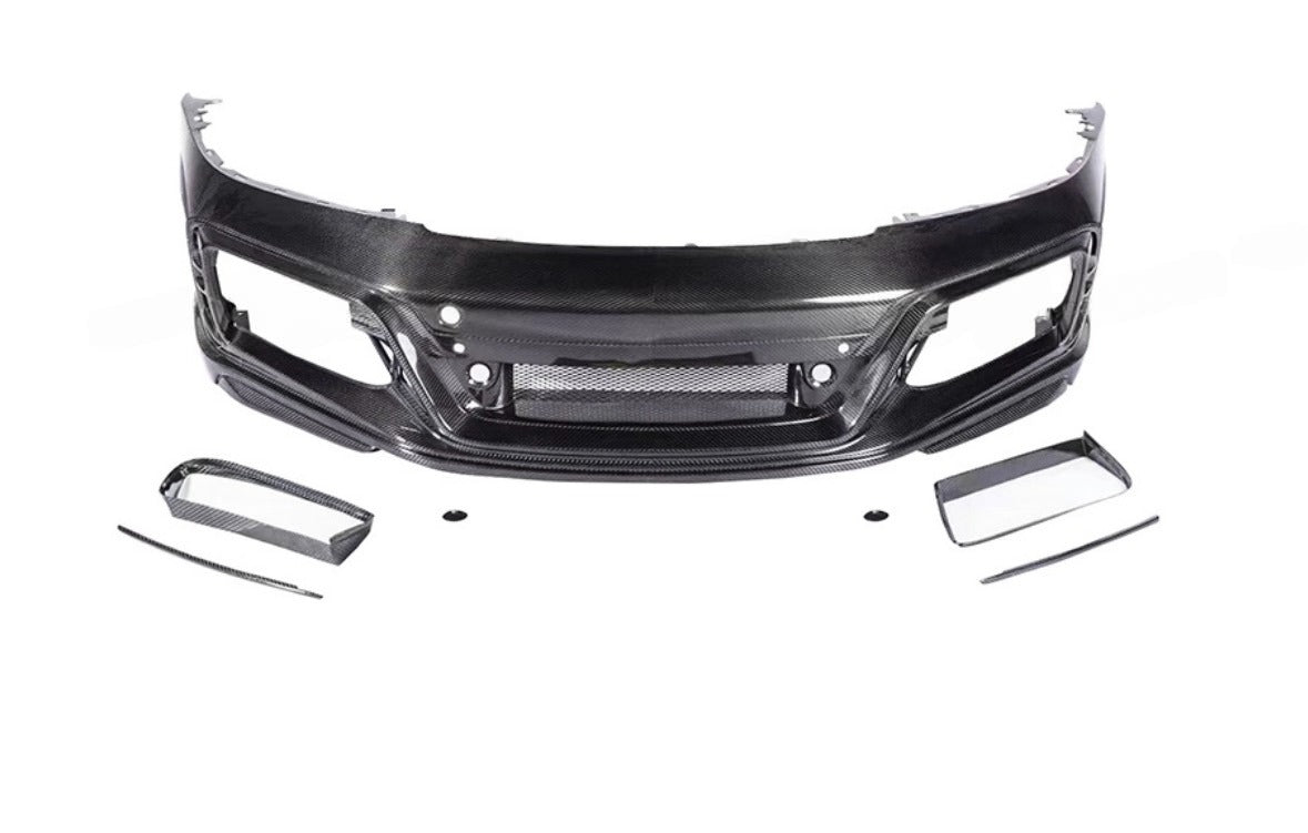 Porsche 992 Carrera modified techart dry carbon fiber front bumper