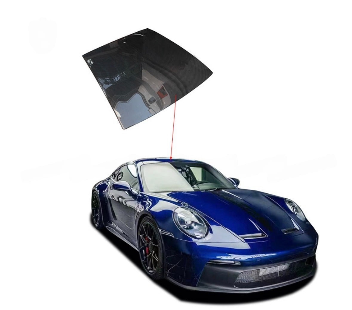 Porsche 911-992 upgrade GT3 carbon roof cover