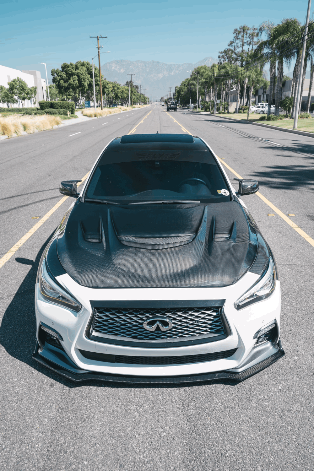 CARBON FIBER Q-ATTACK FRONT LIP (FOR 2018+ Q50 SPORT)